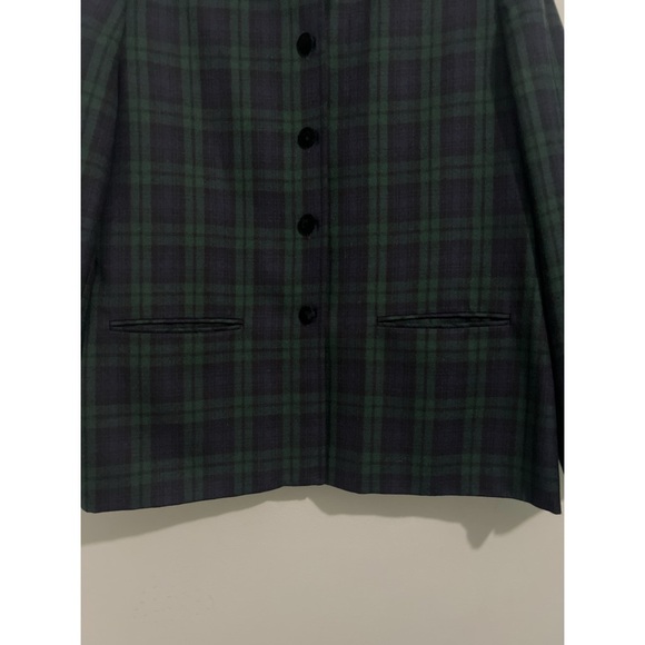 Orvis Jacket Women’s 16 Green Plaid Wool Velvet Coat Vintage USA - Picture 4 of 13